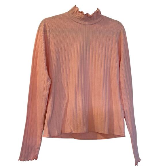 J. Crew Pointelle knit turtleneck pink size large - Picture 1 of 4